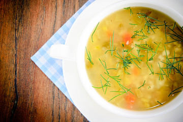 Vegetable Soup in a White Plate