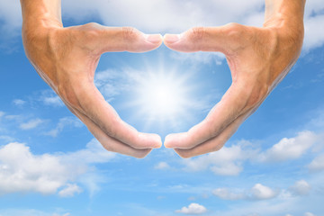 Heart shaped hand symbol.