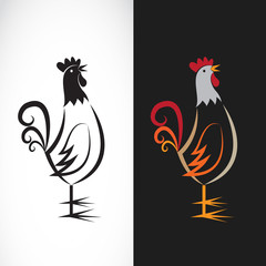 Vector image of an chicken design on white background and black