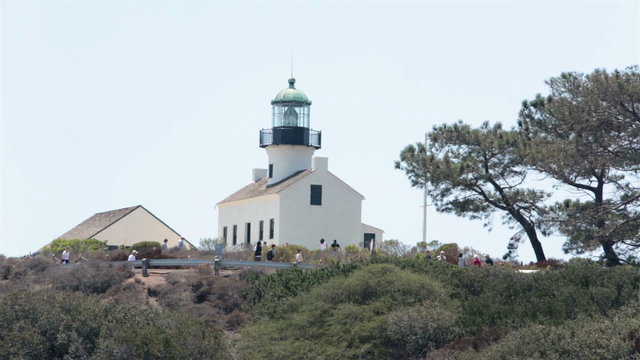 Old Point Loma Cabrillo Lighthouse San Diego tourists HD 9189