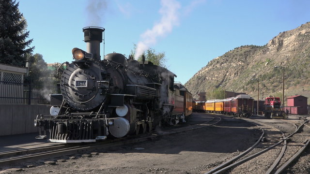 Vintage Coal fired steam engine at terminal 4K 266