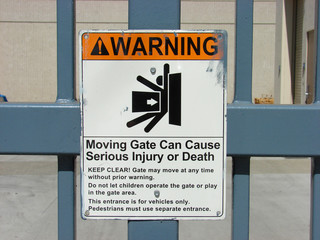 warning automatic gate opening