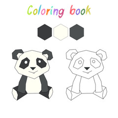 Coloring book panda kids layout for game 