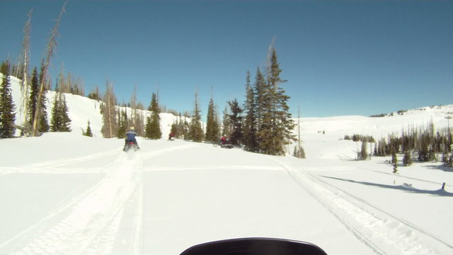 Snowmobile through mountain top HD GP 12