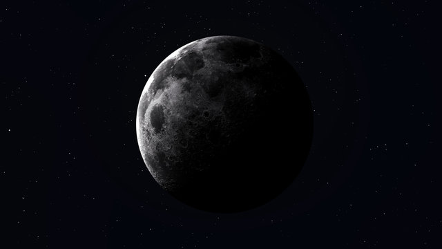 High resolution image of moon in space. Elements furnished by