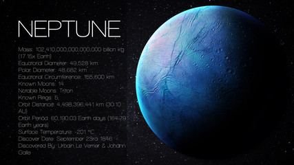 Neptune - High resolution Infographic presents one of the solar © Vadimsadovski