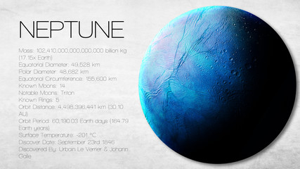 Neptune - High resolution Infographic presents one of the solar - obrazy, fototapety, plakaty