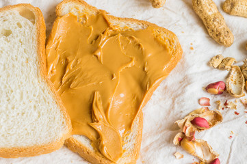 Sandwich with peanut butter