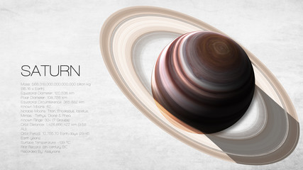 Saturn - High resolution Infographic presents one of the solar © Vadimsadovski