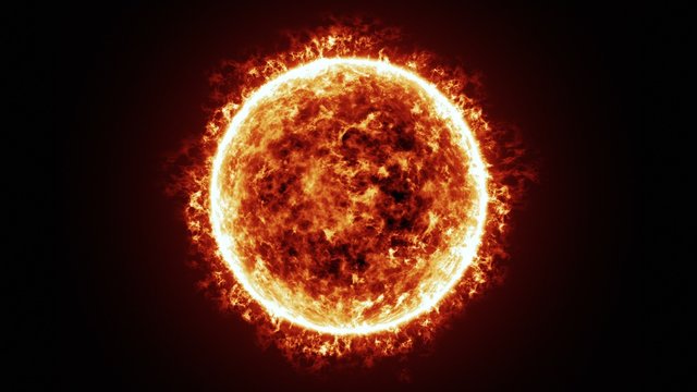 Extremely detailed image of Sun surface and solar flares animation at 4K