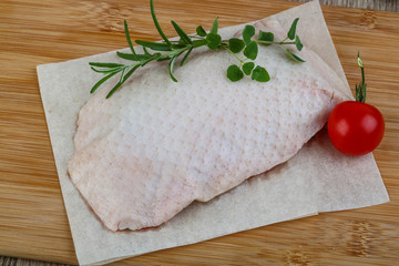 Raw duck breast