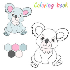 Coloring book koala bear kids layout for game 
