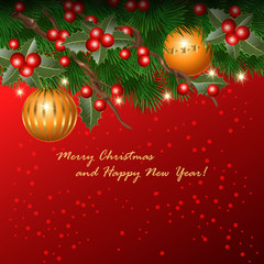 red greetings postcard