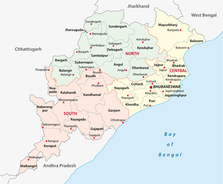 odissa administrative map