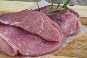 Raw pork Schnitzel