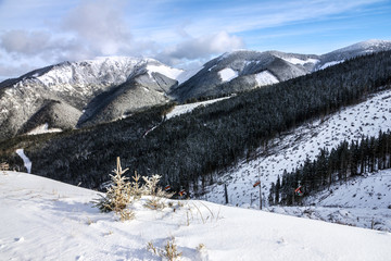 Fototapeta na wymiar winter mountain landscape, resort Yasna, Tatras, Slovakia.