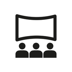 The movie house icon. Theater and show, cinema, presentation  symbol. Flat
