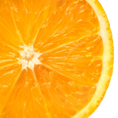 Orange slice on white background
