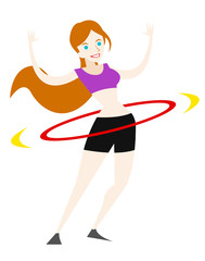 mujer bailando el hula hula con un aro