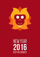 Design inspiration with symbol of 2016 year is monkey