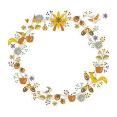 Wonderful christmas wreath with white background