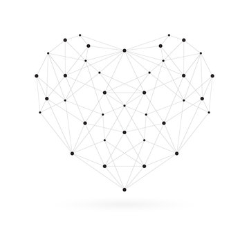 recommend clip art: Heart, Love symbol collected of dots and lines.