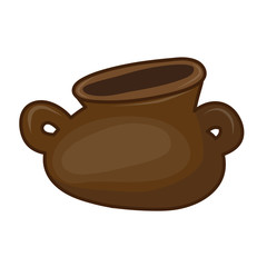 Clay pot isolated illustration