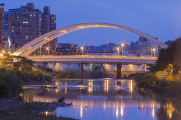 Fototapeta na wymiar An arch bridge at Taipei city, Taiwan