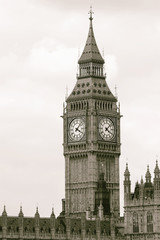 Fototapeta na wymiar Big Ben, black and white