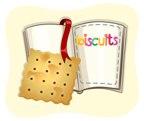 Piece of biscuit and a book