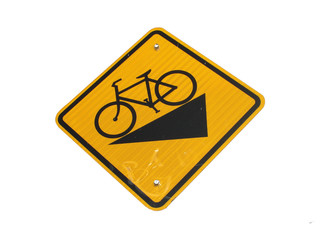 isolated bike downhill sign on white background