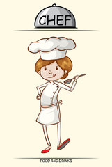 Female chef trying out the food