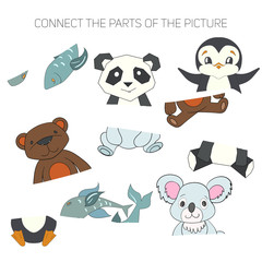 Educational game for children connect the parts 