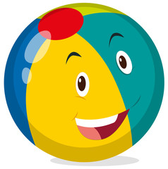 Beach ball with happy face