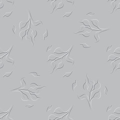 Seamless Floral GrayScale Pattern with Tree Twigs