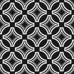 Seamless geometric black and white pattern.