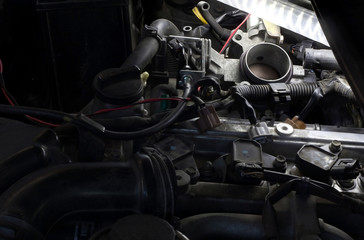 Closeup photo of a motor block