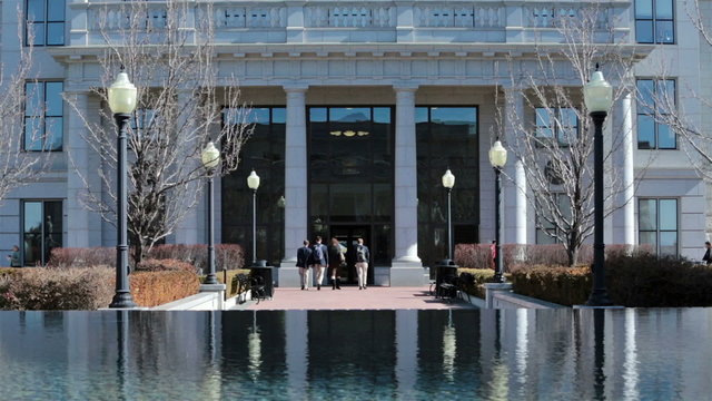 Utah State Capitol office buildings fountain HD 2336