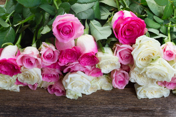 pink and white  roses 