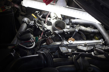 old car engine with light.jpg