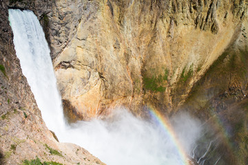 Rainbow at the Lower Falls of the Yellowstone river