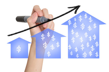 Hand drawing real estate chart. Abstract background