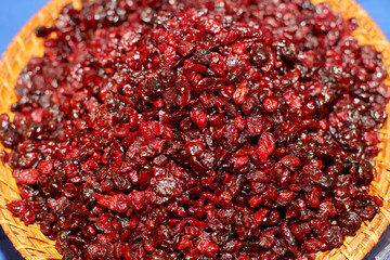 Freshly dried cranberries in a nice bowl