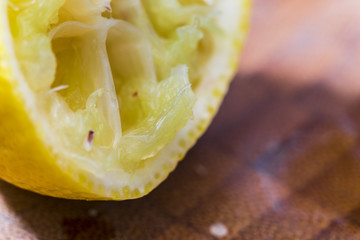 Squeezed lemon macro