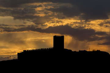 Fototapeta premium sunrays over the castel