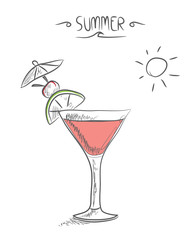 cooktail summer hand drawn