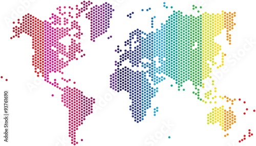 Dots World Map On White Background Vector Illustration Stock Image