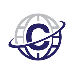 Initial Globe logo C