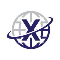 Initial Globe logo X