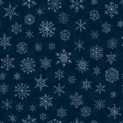 snowflakes on a dark blue background